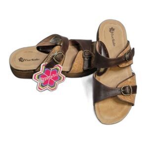 4EURSOLE Women's Casual Sandals Dark Chocolate & Cork size 37/6 NWOB